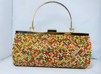 DiamondDrape Multicolor Crystal Bridal Clutch