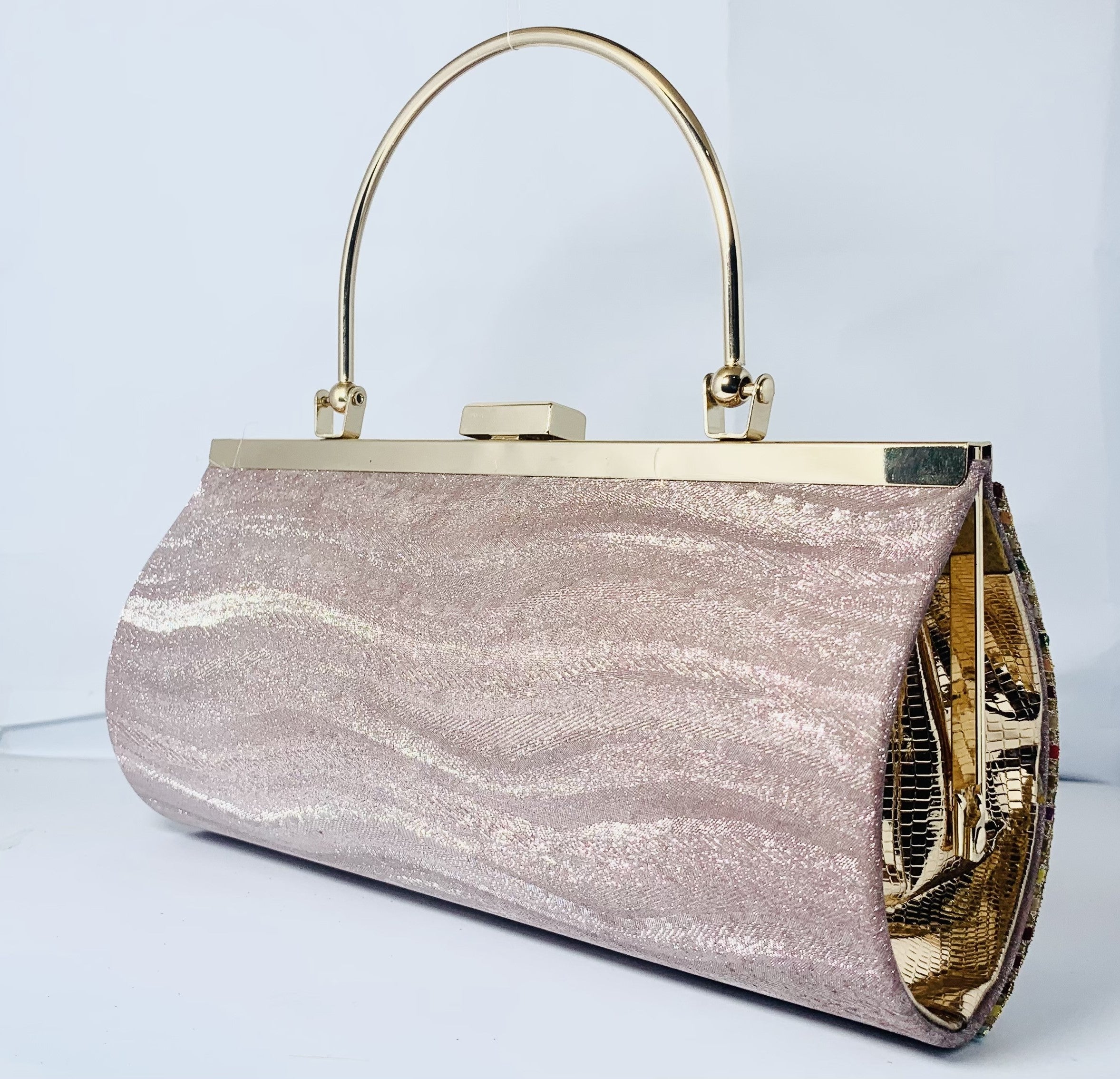 DiamondDrape Multicolor Crystal Bridal Clutch